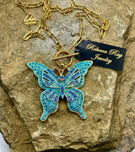 Pink Boho Crystal Butterfly Charm Statement Necklace