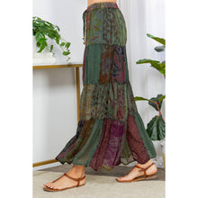 Retro Revival: Long Flared Patchwork Pants: Grey