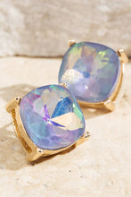 Hot Pink Faceted Glass Stud Earrings