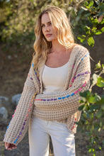 Ivory Multicolor Stitch Knit Cardigan