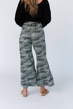 Casual Wanderer Wide Leg Slit Pants - Charcoal Camo