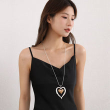 Silver Double Heart Pendant Alloy Necklace