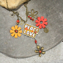 Peace & Love Retro Charm Necklace