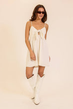 Cream Airflow Tie-Front Cutout Mini Dress