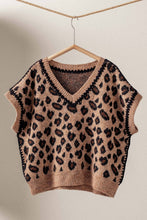 Leopard Crochet Trim Sweater Urban Daizy Vest