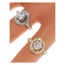 Stainless Steel Diamond Halo Ring
