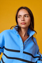 Blue Black Addison Stripe Pullover