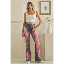 Black Pink Paint Spattered Flare Oli+Hali Jeans