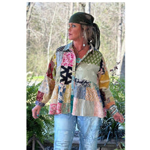 Patchwork Sunrise Ruffle Jaded Gypsy Top