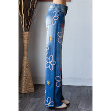 Denim Multicolor Flower Embroidered Washed Oli+Hali Jeans