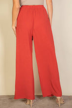 Drawstring waist wide leg minimalist pants: Washed Blue / L
