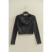 Black Zip Up Cropped Hoodie