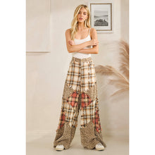 Cream Washed Plaid Leopard Oli+Hali Pants