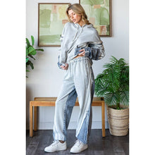 Grey Denim Two Tone Washed Contrast Oversized Oli+Hali Jeans