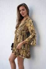 Camel Animal Print Baby Doll Venti Dress