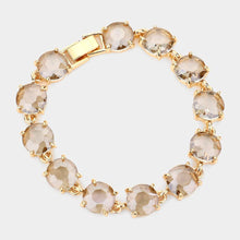 Red American USA Round Stone Link Evening Bracelet