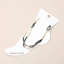 Gold White Pearl Accent Beaded Layered Chain Anklet