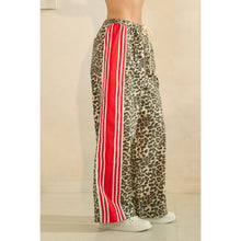 Leopard Sport Striped Wide Legged Veveret Pants