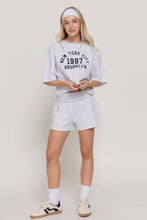 Grey Marl Contrast Folded Waistband Sweat Shorts