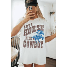 Mineral Taupe Save a Horse Oversized Graphic Tee