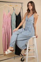 Mauve Mineral Washed Cotton Gauze Casual Jumpsuit