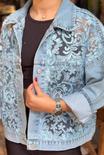 Light Blue Sheer Patchwork Denim Jacket