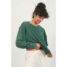Drop Shoulders Crewneck HYFVE Sweatshirt: Dark Green