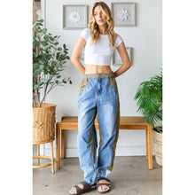 Denim Washed Colorblock Contrast Oli+Hali Jeans