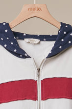 Off White United States Patch work Oversized Zip Mello Hoodie