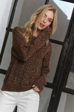 Brown Long Sleeve Leopard Relaxed Top