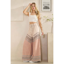 Mauve Washed Fabric Mix Wide Leg Oli+Hali Pants