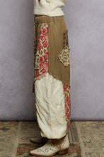 Dried Herb Double gauze patchwork contrast patch woven POL pants