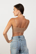 Mocha Ultra Soft Lace Trim Ribbed Padded Seamless Bralette