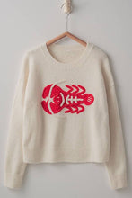 Ivory Lobster Alert Knit Urban Daizy Sweater