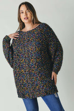 Black Multi Color Round Neck Long Sleeve DD Sweater