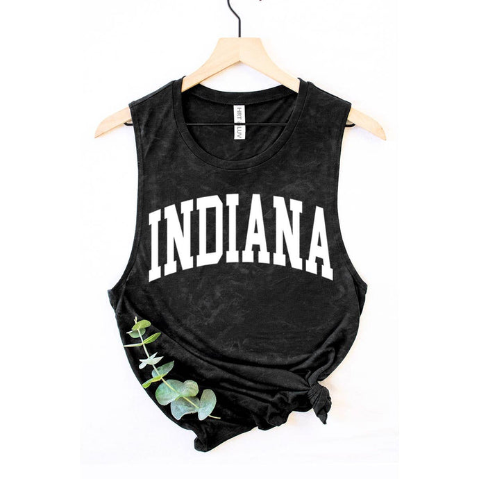 Mineral Black Red Indiana Graphic Tank Top