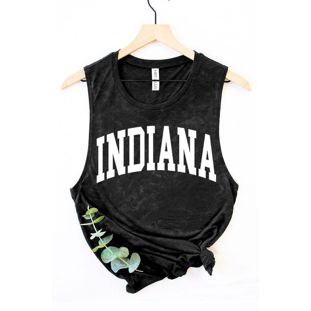 Mineral Black Red Indiana Graphic Tank Top