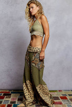 Olive Double gauze varied printed patchwork woven POL pants