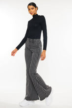 Grey High Rise Flare Stripe Kancan Pants