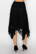 Tiered sparkly all lace skirt Black