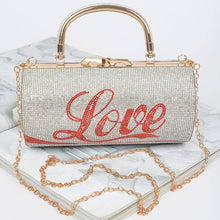 Clear Rhinestone Love Party Clutch