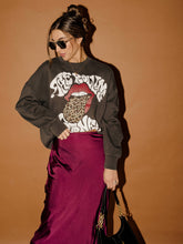 Rolling Stones Leopard Words Smoke Hi-Dive Crew Sweatshirt
