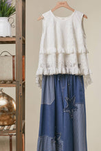 White High-Low Layered Lace Tunic Mello Top
