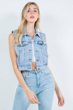 Black Embellished Pearl Beaded Denim Vest