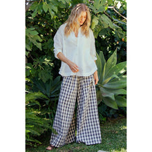 Black Wide Leg Checker Pants