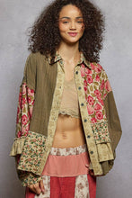 Raspberry Multi Long sleeve double gauze patchwork shirred ruffle POL shirts