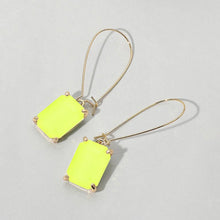 Clear Emerald Cut Stone Dangle Evening Earrings