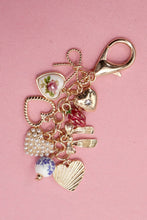 Gold Porcelain Bows Hears Pearl Strawberry Bag Charm