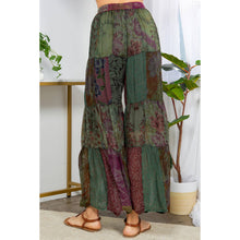 Retro Revival: Long Flared Patchwork Pants: Grey
