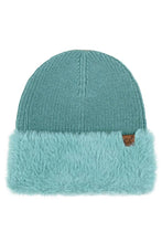 C.C Fur Cuff Beanie Winter Hat: Ivory